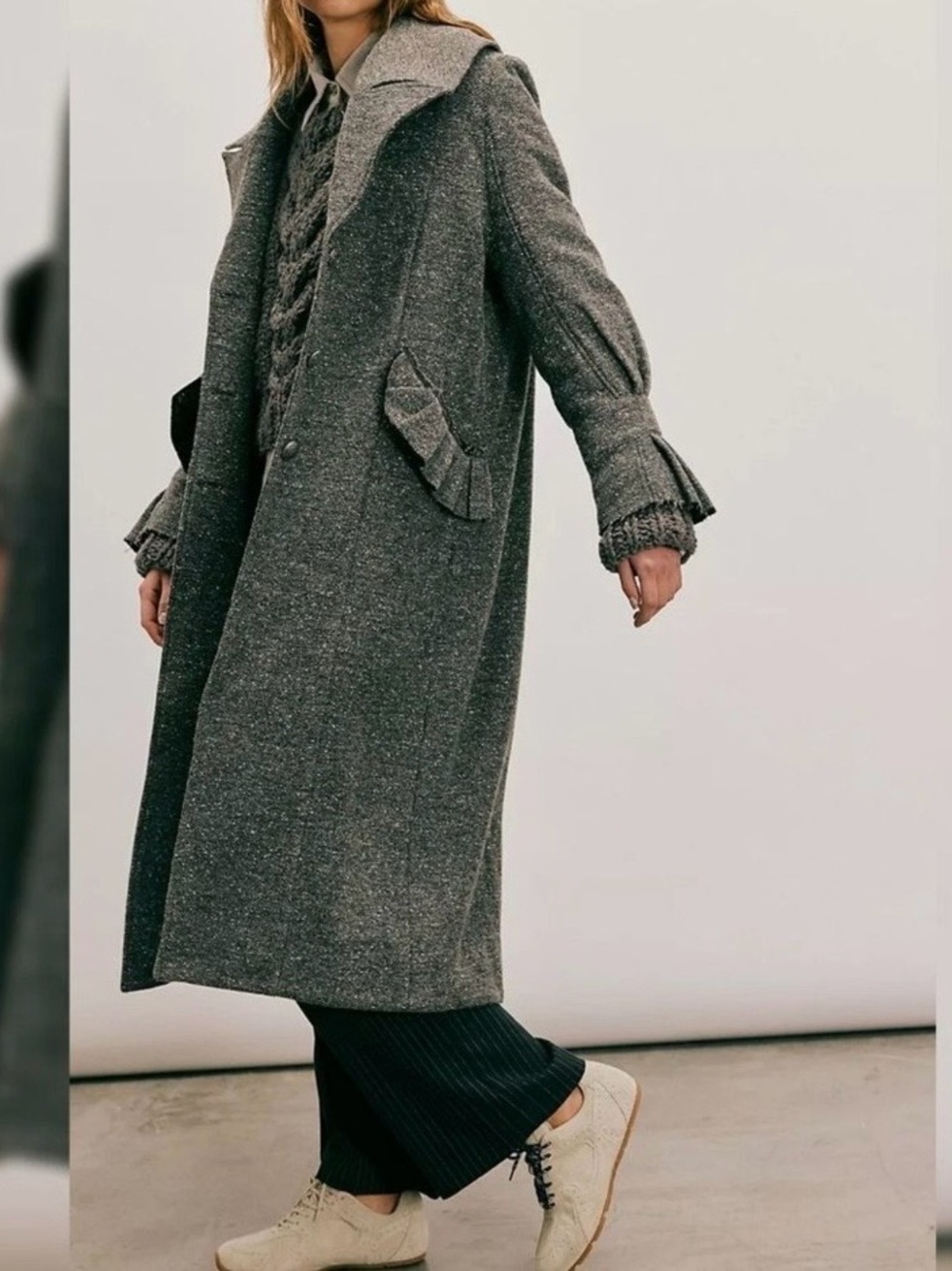 Free People Charcoal Cape Coat